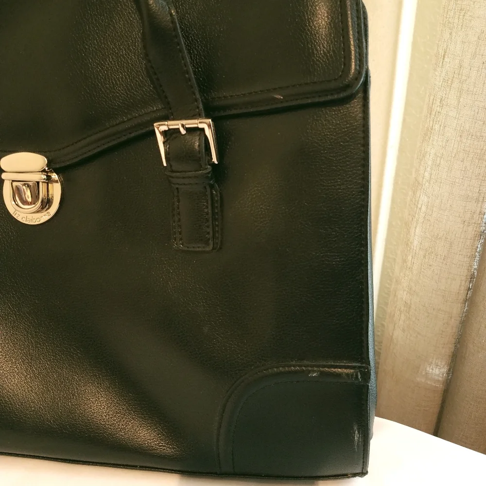 Liz Claiborne Tote Bag Black Work Messenger